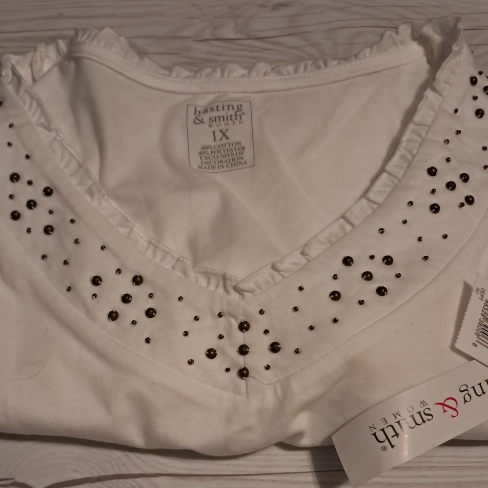 Hasting & Smith Women's White Long Sleeve Top